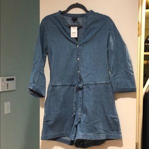 Jcrew mercantile denim romper size 6 NWT